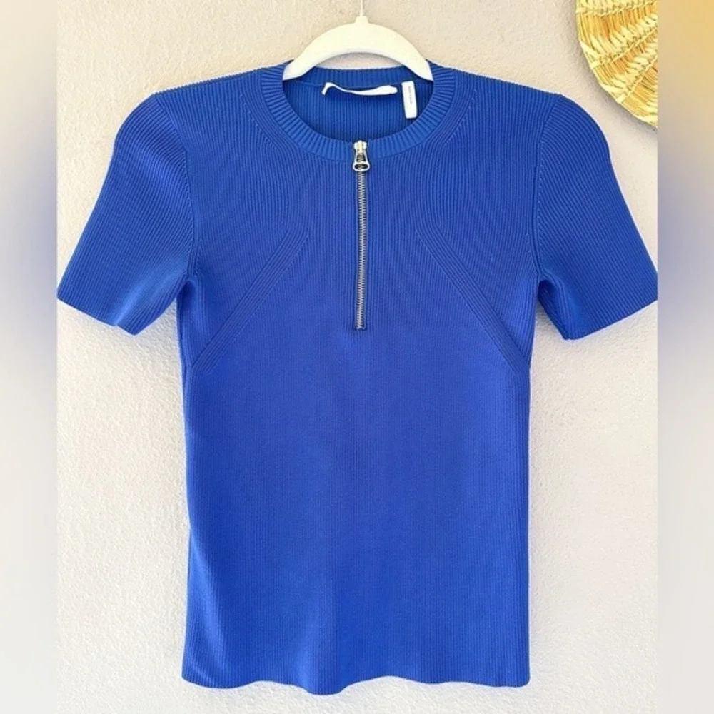 Helmut Lang Blue Essential Zip Top‎ Size XS